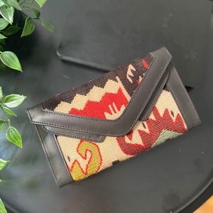 Handmade authentic carpet style wallet / rug design purse